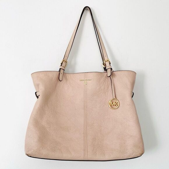 Michael Kors Powder Pink Pebbled Leather Large Tote Preppy Luxury Daily Casual - Picture 2 of 16